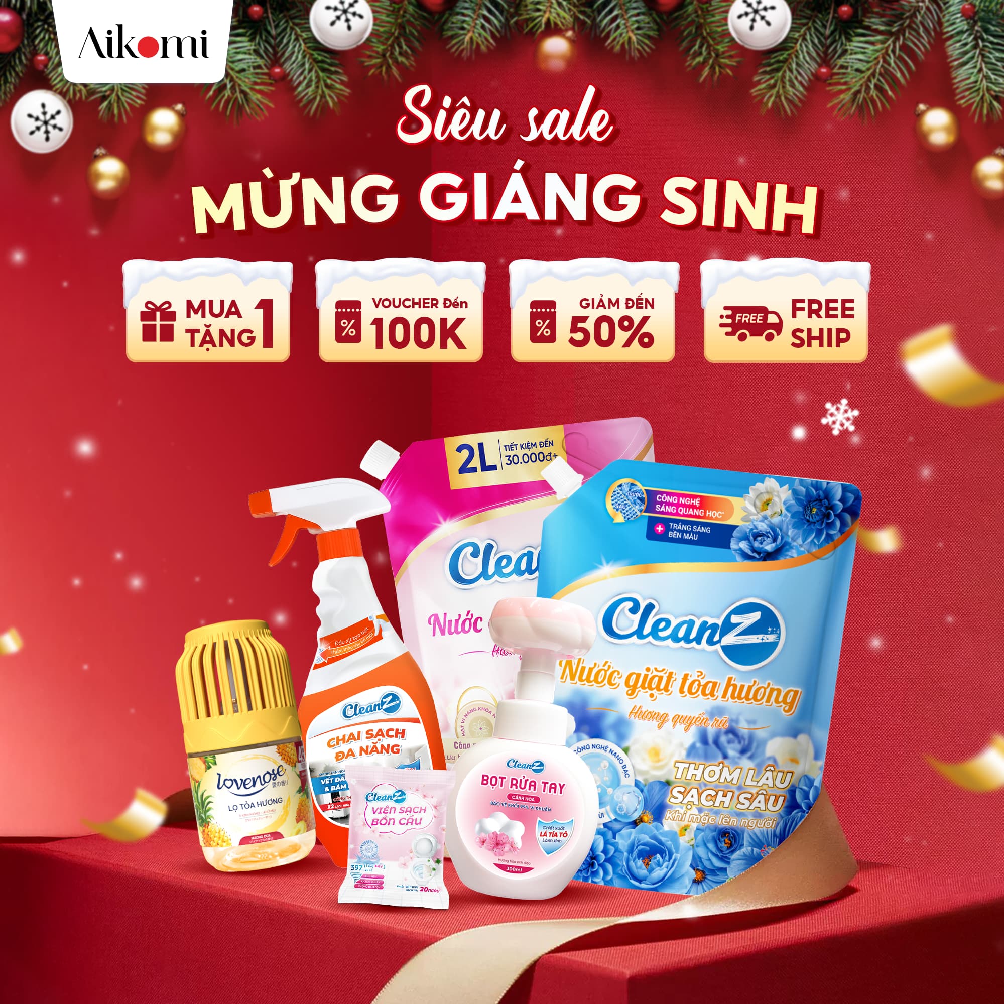 ĐÓN GIÁNG SINH RINH QUÀ CHẤT - ƯU ĐÃI CUỐI NĂM TỪ AIKOMI