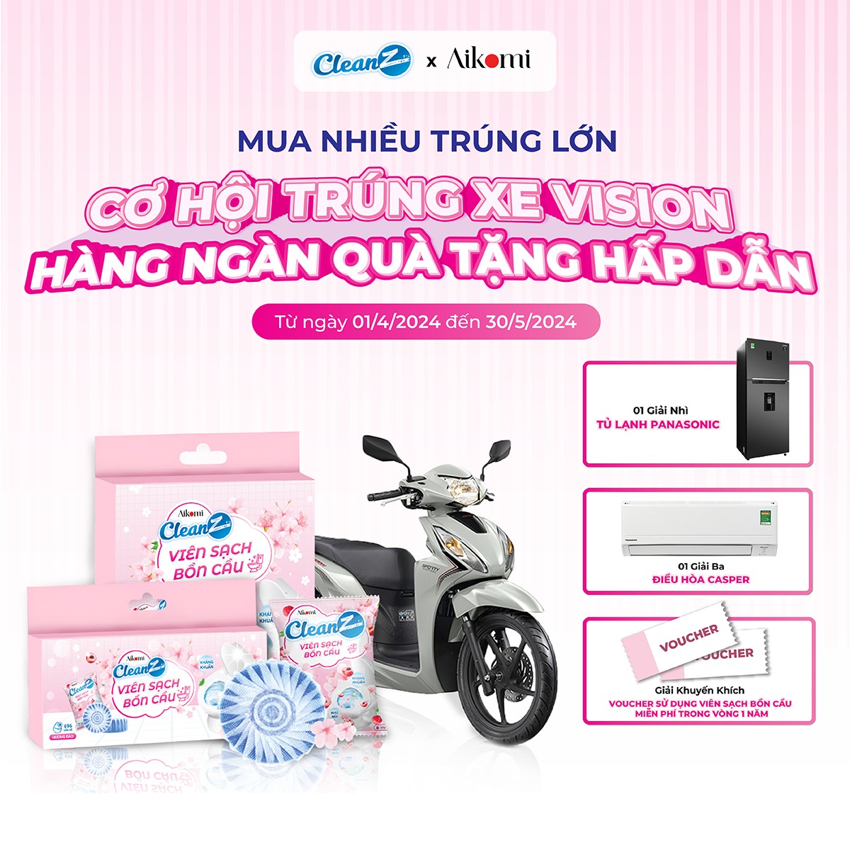Cùng viên sạch bồn cầu CleanZ - Dọn nhà sạch sẽ, rước về xe xinh