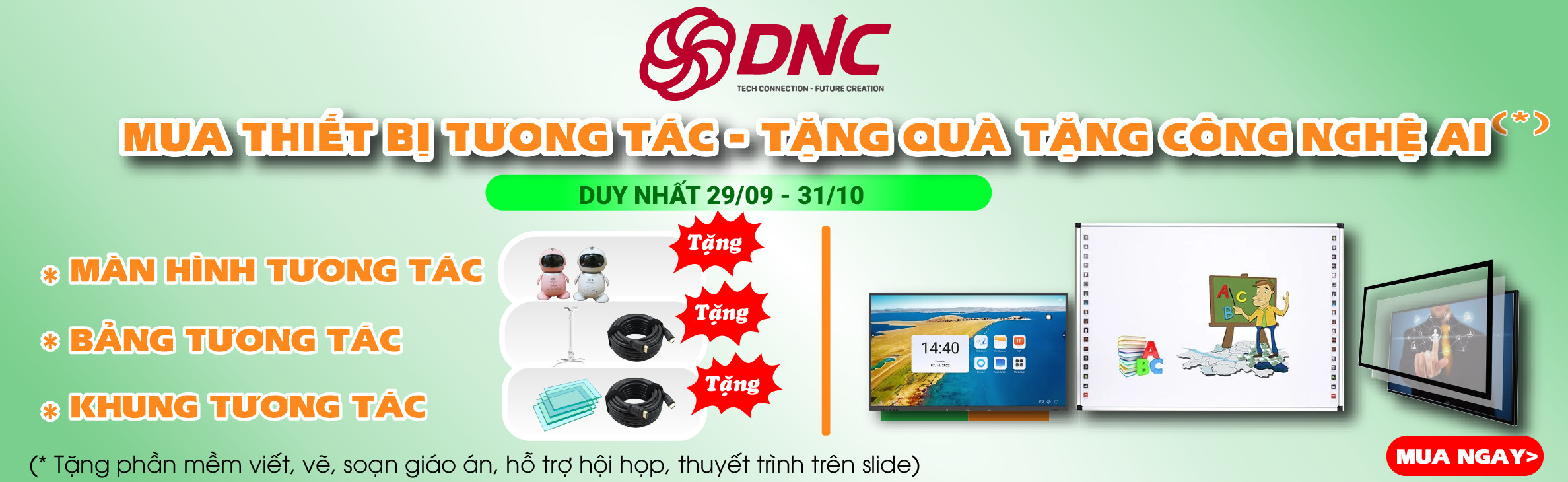 Mua thiết bị tương tác - tặng quà tặng công nghệ AI