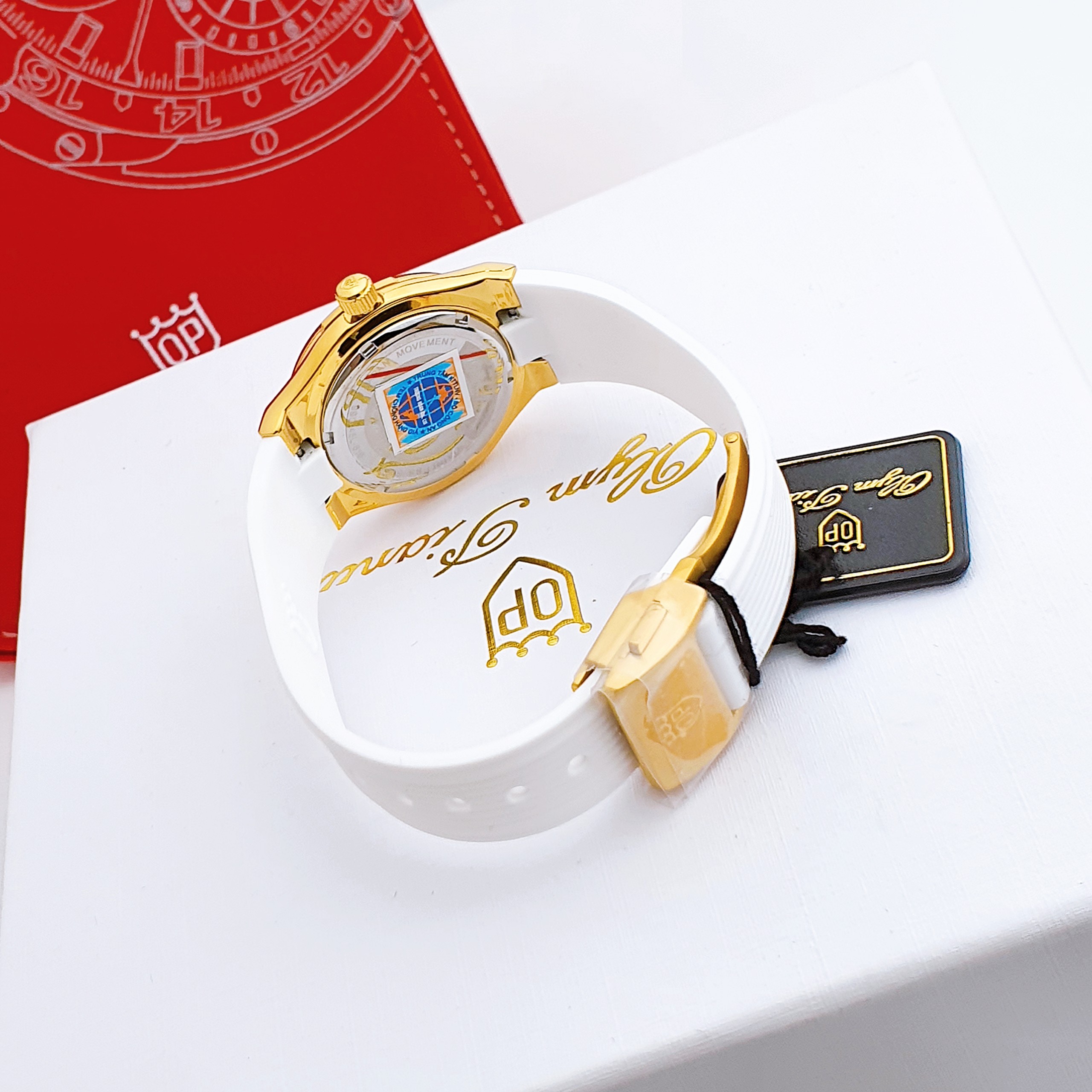 Olym Pianus OP990-45D (Mặt trắng, viền vàng)