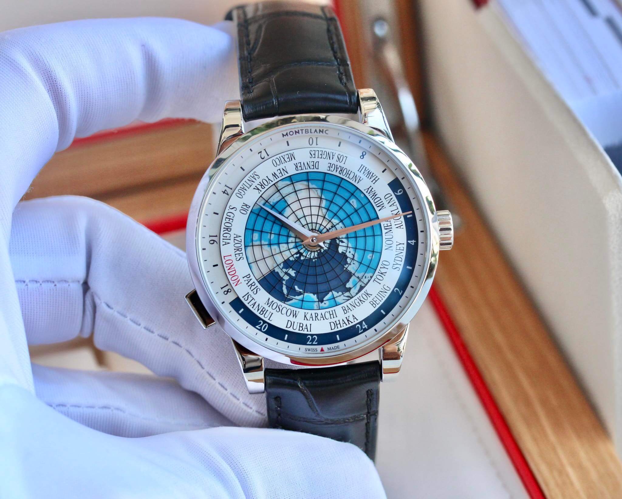 MontBlanc Worldtimer Dây Da 112308 Size 41