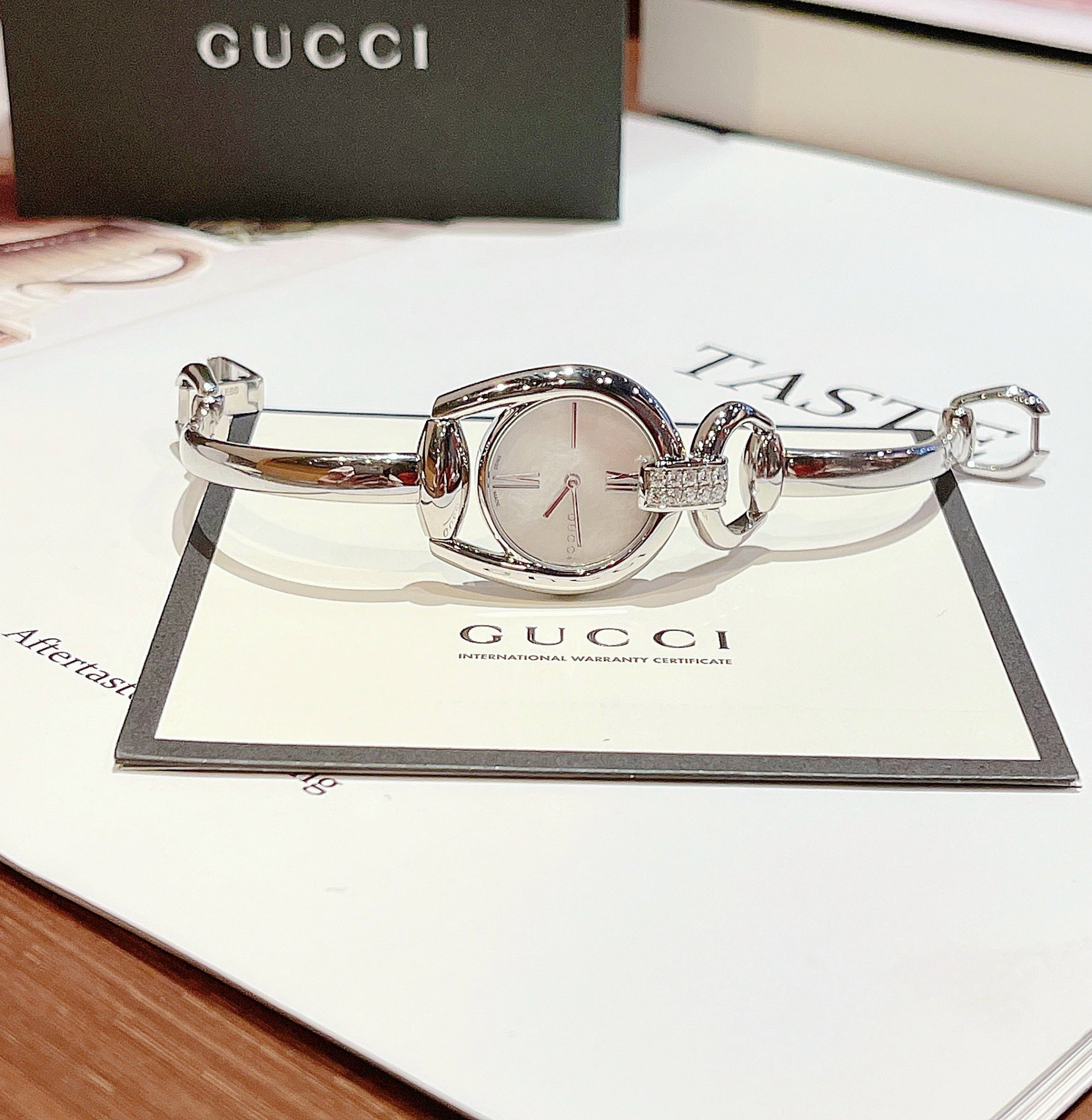 Gucci Horsebit Collection Mother of Pearl Dial Ladies Watch