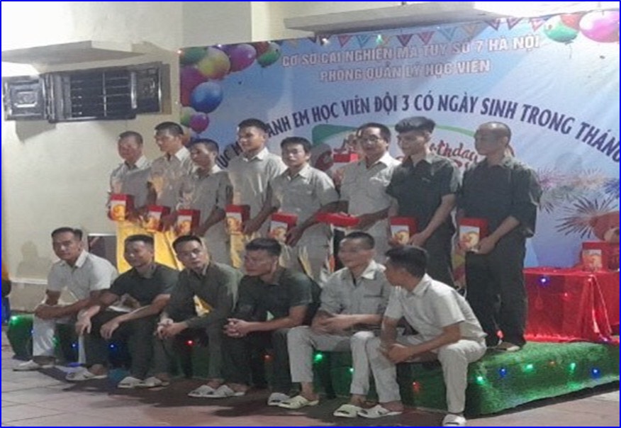 Cơ sở cai nghiện ma túy số 7 Hà Nội tổ chức buổi chúc mừng sinh nhật cho học viên có ngày sinh nhật trong quý II và tháng 7 năm 2024