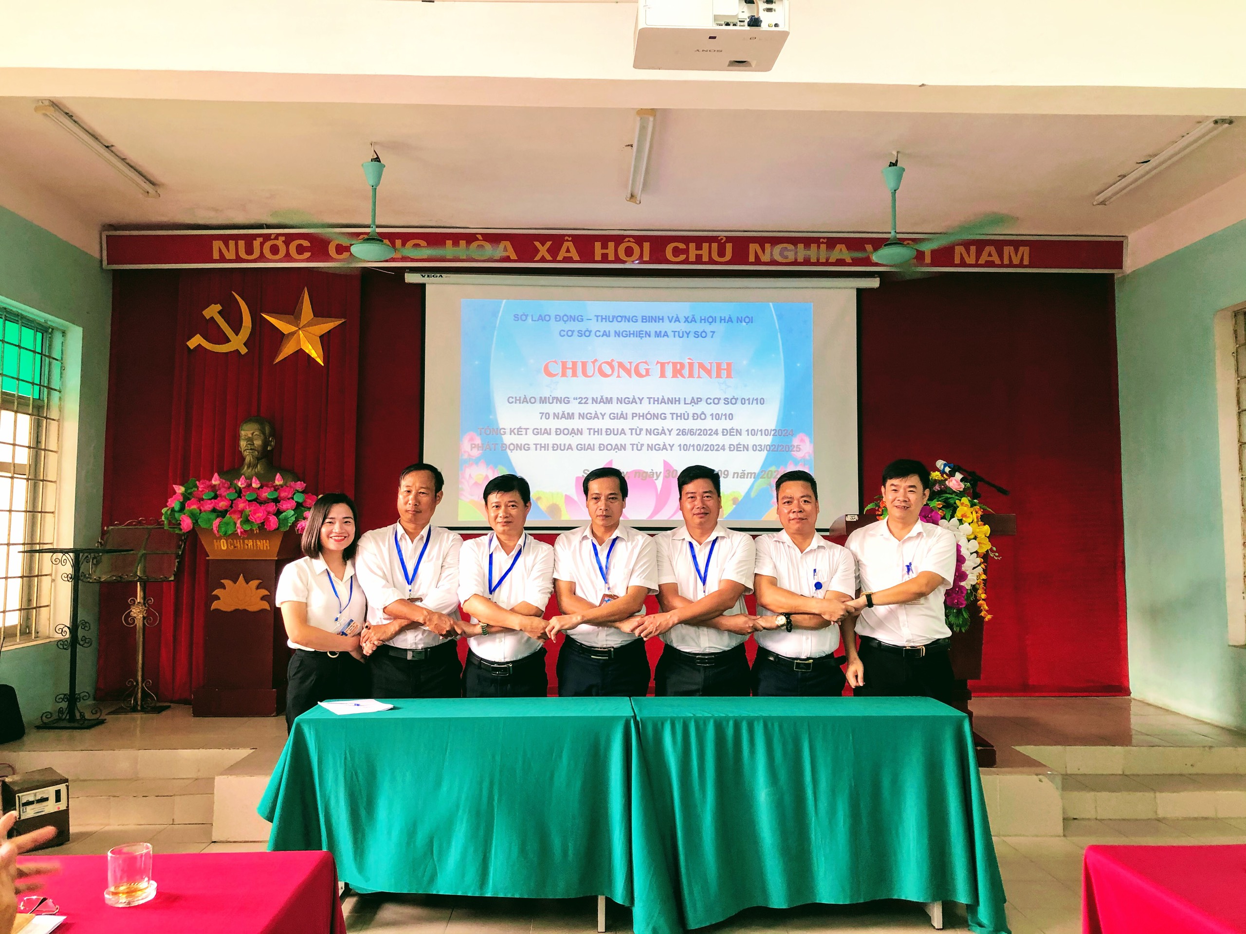 Cơ sở Cai nghiện ma túy số 7 Hà Nội tổ chức gặp mặt  ôn lại truyền thống 22 năm ngày thành lập Cơ sở,  tổng kết thi đua giai đoạn từ ngày 26.6.2024 đến ngày 10.10.2024,  phát động thi đua giai đoạn từ ngày 10.10.2024 đến ngày 03.02.2025
