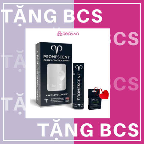 [Crazy sale T8] Delay spray 20 tặng kèm 1 hộp BCS Promescent ultra thin/ ribbed