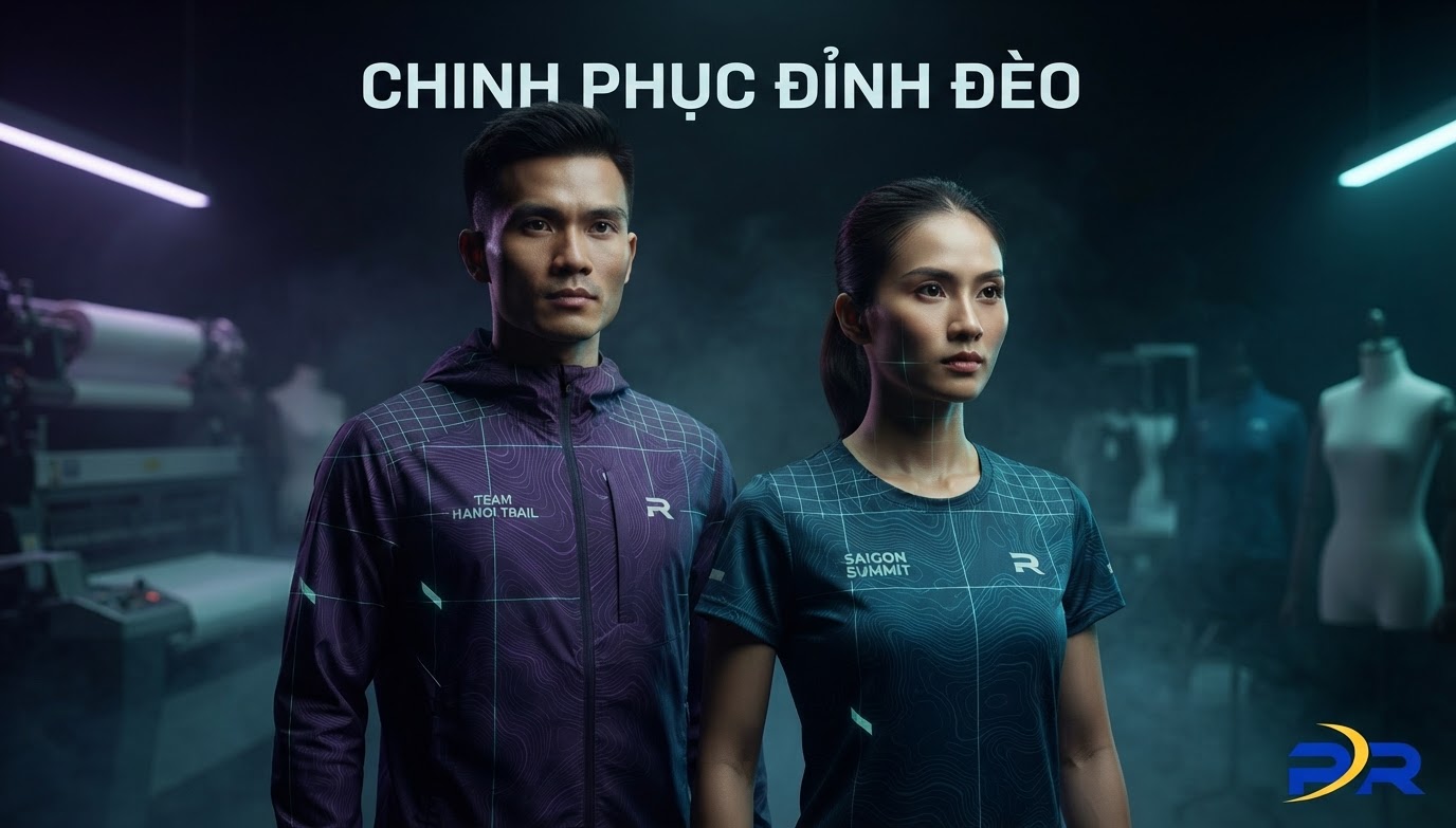 Áo Nhóm Chạy Bộ Kết Hợp Leo Núi Chinh Phục Tứ Đại Đỉnh Đèo Tây Bắc: Giải Pháp May Đo Kỹ Thuật Số Chuyên Biệt