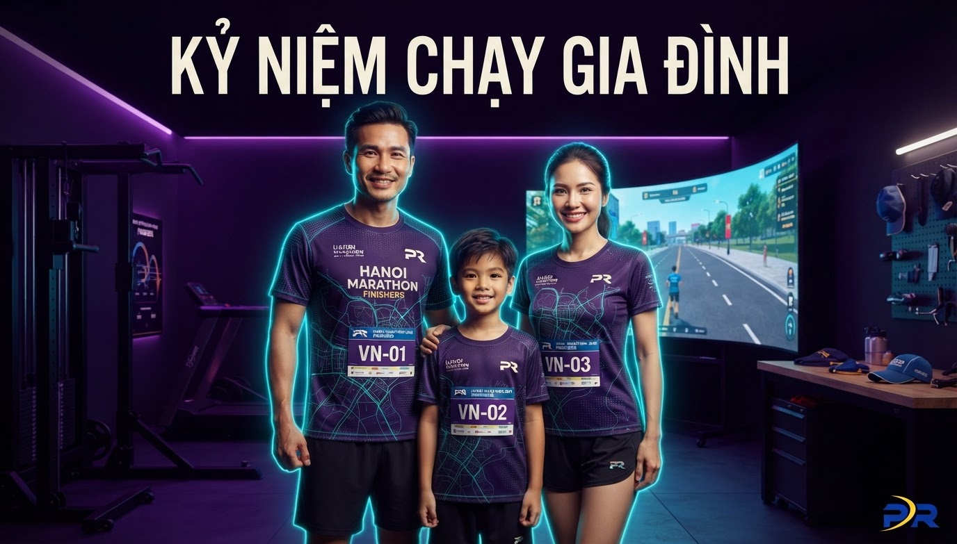 Giải Pháp May Đo Bộ Trang Phục Lưu Niệm Giải Chạy Ảo Gia Đình Độc Bản Cùng PR SPORT