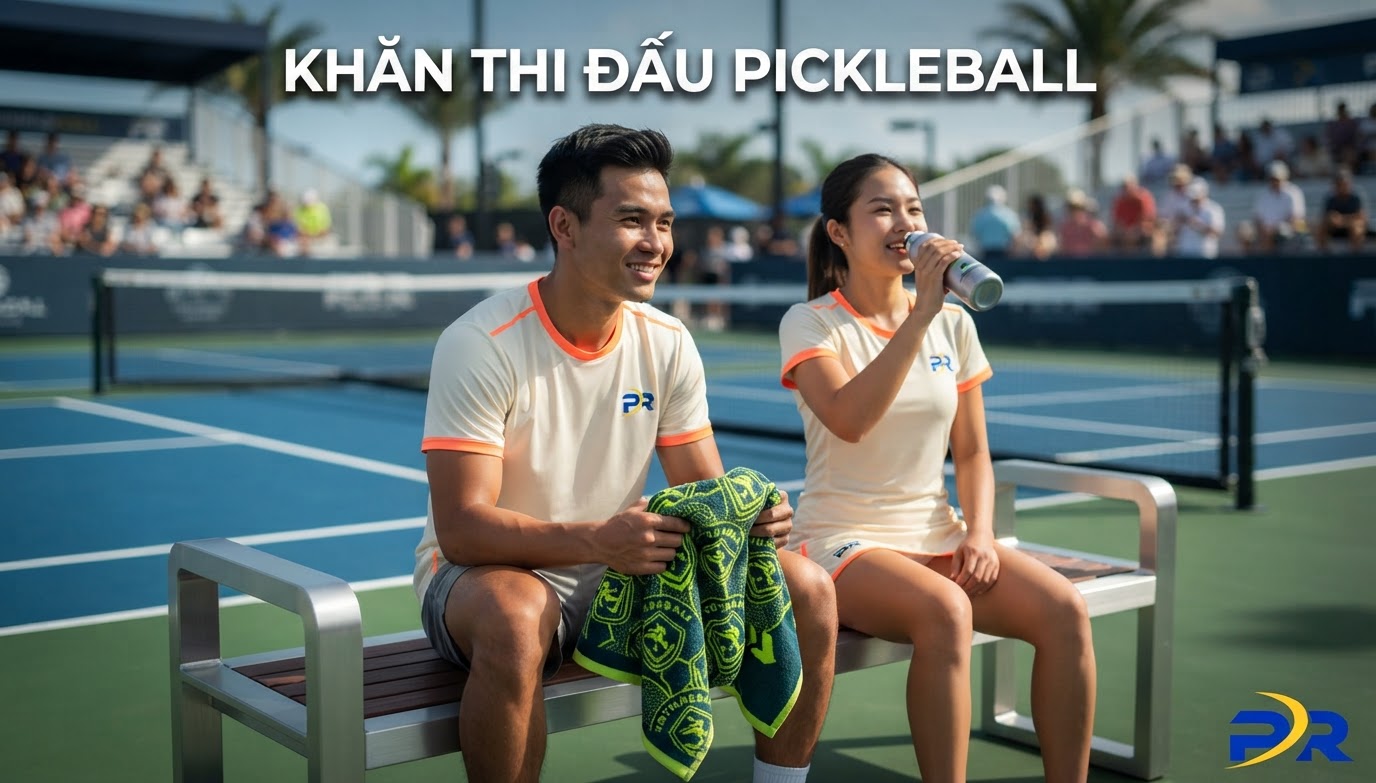 Giải Pháp Khăn Lau Mồ Hôi Thể Thao Microfiber Siêu Thấm Hút In Logo Giải Đấu Pickleball Chuyên Nghiệp