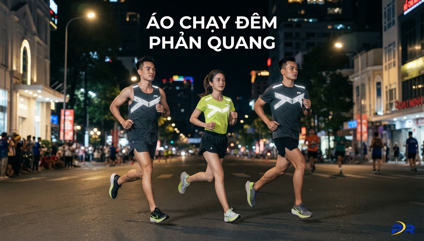 Giải Pháp Tích Hợp Chi Tiết Phản Quang Cao Cấp Trên Áo Chạy Bộ Cho Các Giải Chạy Đêm Midnight Marathon