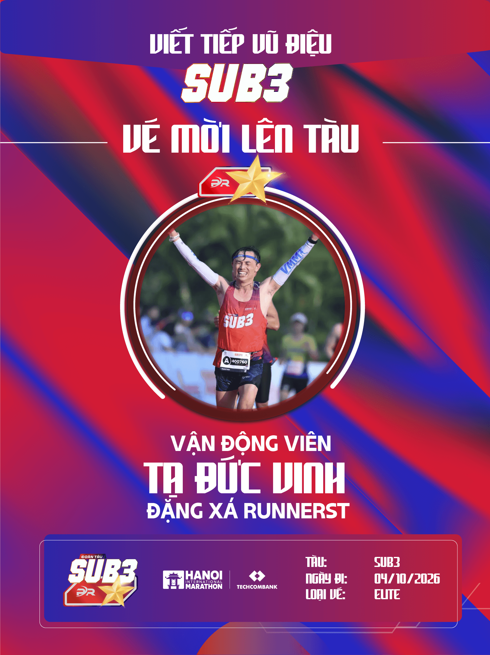 Tạ Đức Vinh – 'Chạy Như Hơi Thở' Và Hành Trình Cùng Đoàn Tàu SUB 3 Chinh Phục Đỉnh Cao Marathon 2026