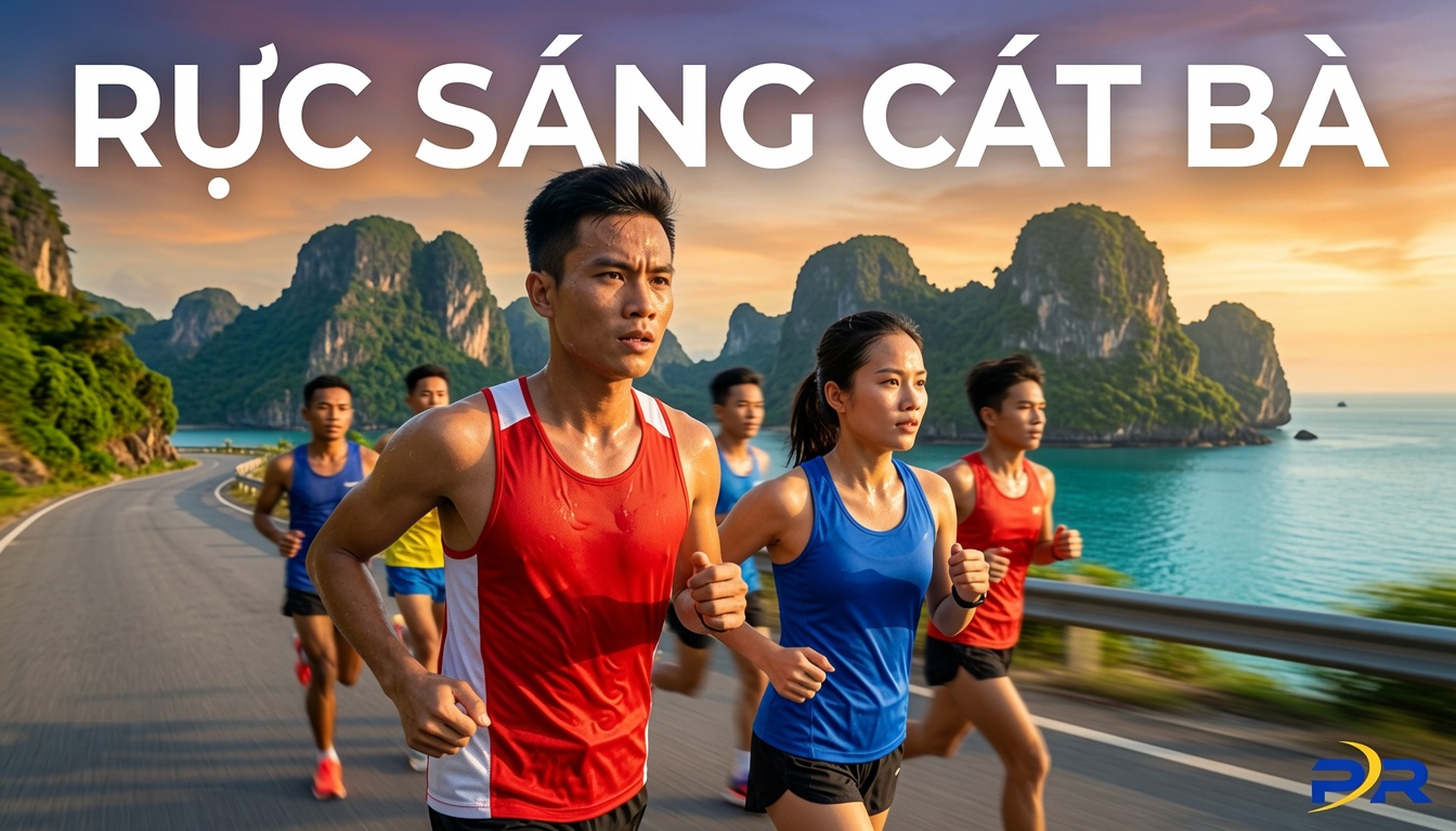 VTV LPBank Marathon Cát Bà 2025: Khoảnh khắc sắc đỏ PR SPORT rực sáng trên sóng truyền hình quốc gia