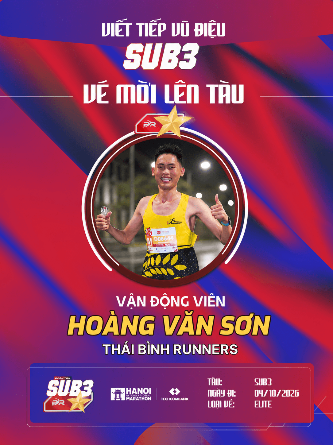 Hoàng Văn Sơn – Chiến Binh Thái Bình Runners Tăng Tốc Cùng Đoàn Tàu Sub 3