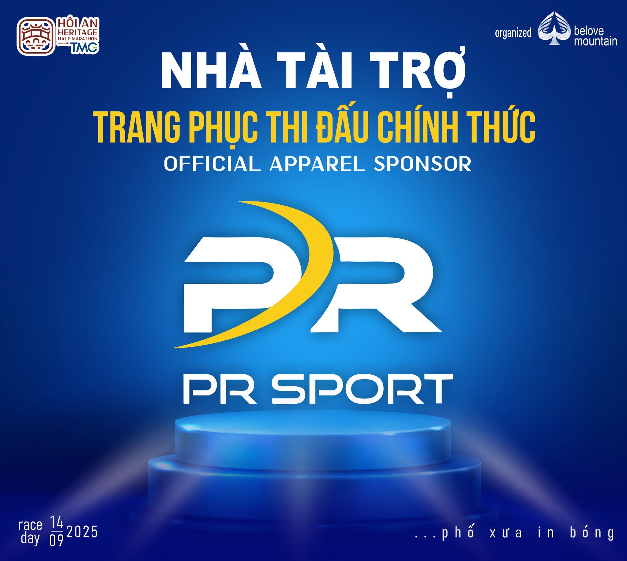 🎽 PR SPORT – NHÀ TÀI TRỢ TRANG PHỤC CHÍNH THỨC TMG Hội An Heritage Half Marathon 2025