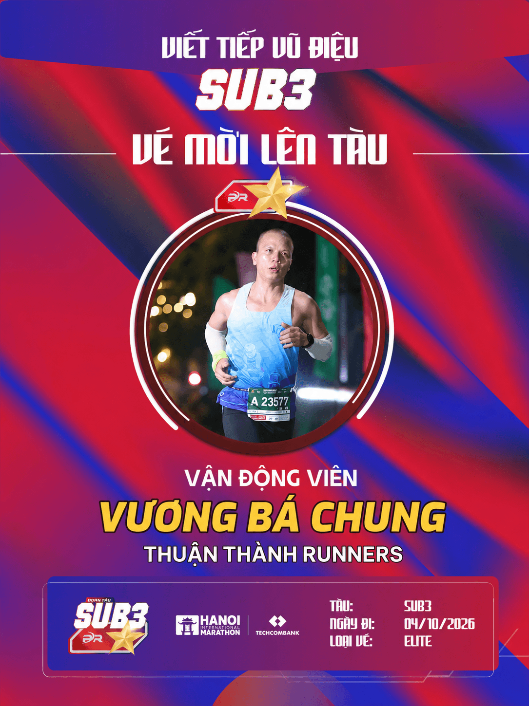 Vương Bá Chung: Tinh Thần Thép Thuận Thành Runners Cùng Đoàn Tàu Sub 3 – 2026