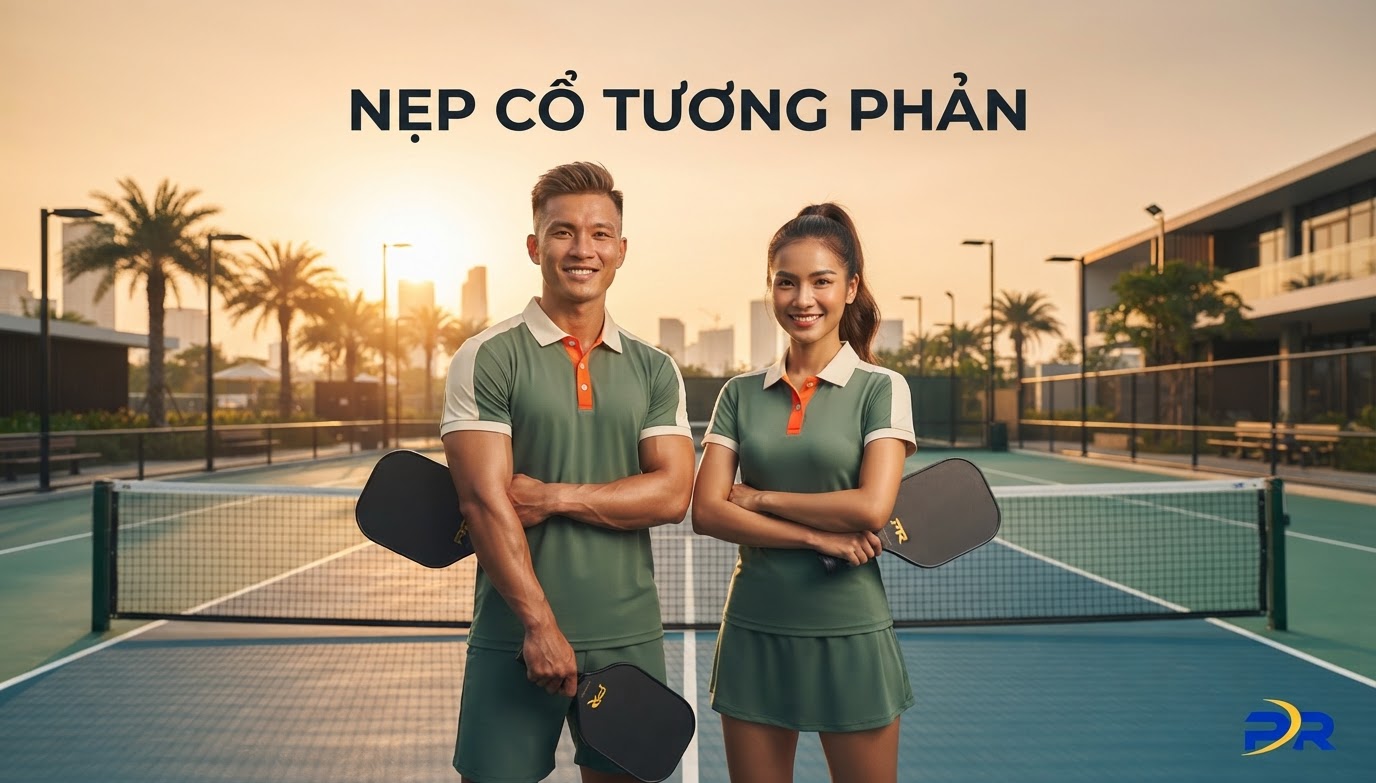 Thiết Kế Nẹp Cổ Áo Phối Màu Tương Phản (Placket Accent): Nghệ Thuật Định Hình Phong Cách Đồng Phục Pickleball Đẳng Cấp