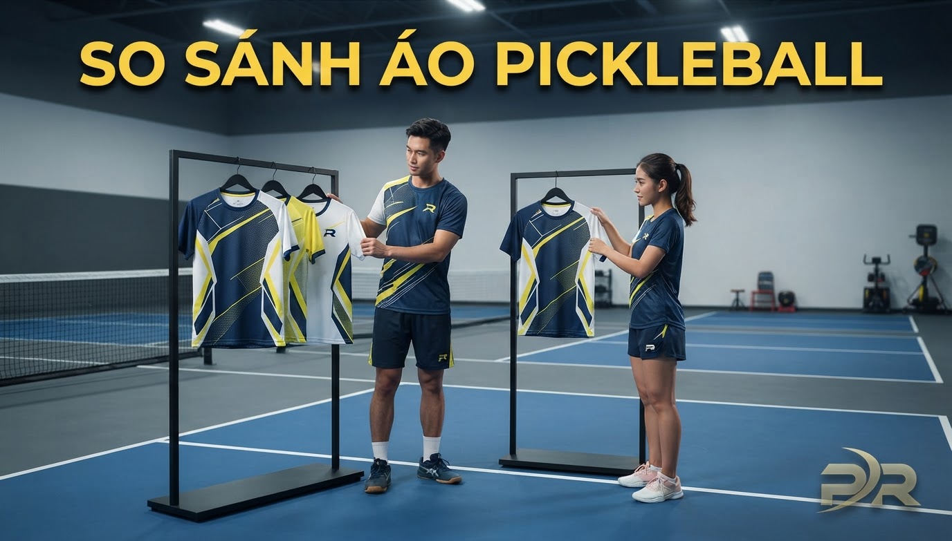 Trang So Sánh Các Dòng Áo Pickleball Chuyên Nghiệp: Ma Trận Thiết Kế & Cấu Trúc Trình Bày Chuẩn Quốc Tế