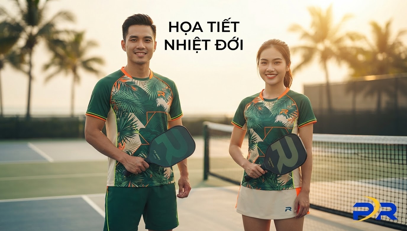 Giải Pháp Đồng Phục Pickleball In Ấn Họa Tiết Nhiệt Đới (Tropical Palms) Cho Giải Đấu Và Du Đấu Mùa Hè