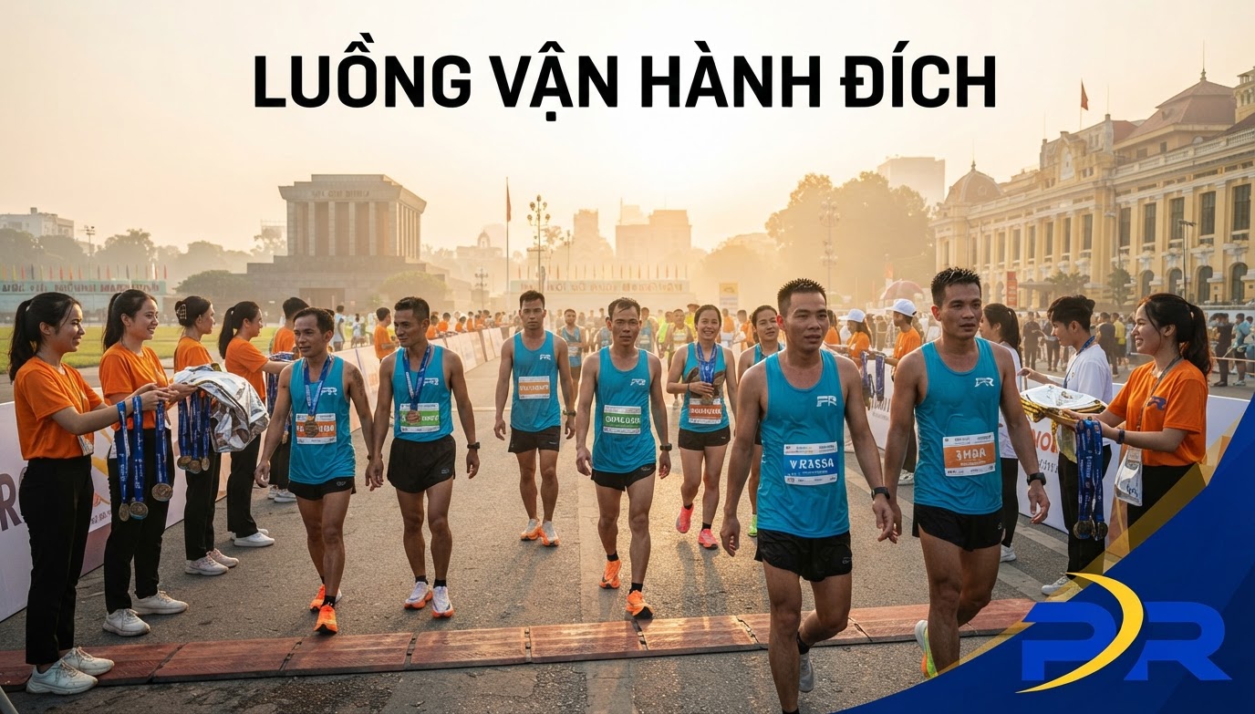 TỐI ƯU HÓA LUỒNG DI CHUYỂN SAU VẠCH ĐÍCH: 10 PHÚT VÀNG ĐỊNH HÌNH CẢM NHẬN VẬN ĐỘNG VIÊN VÀ AN TOÀN GIẢI CHẠY