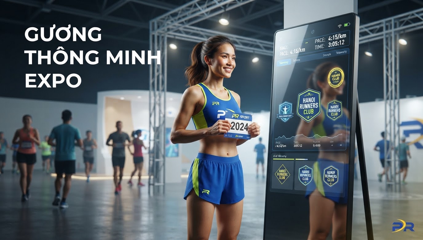 Bố Trí Gương Toàn Thân Thông Minh (Smart Mirror) Hỗ Trợ Runner Chụp Ảnh OOTD Ngày Expo: Giải Pháp Kích Hoạt Thương Hiệu Trang Phục CLB