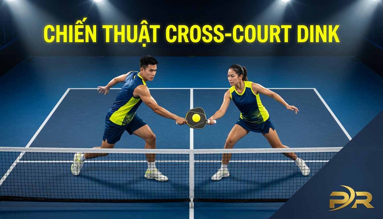 Cross-court dink có lợi thế gì trong đánh đôi Pickleball? Phân tích chiến thuật và động lực học đường bóng