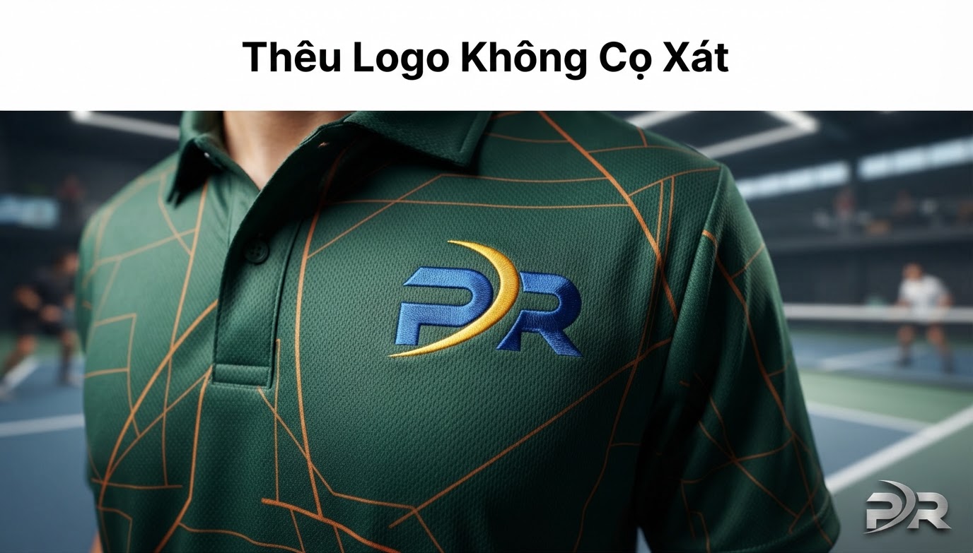 Kỹ Thuật Thêu Vi Tính Logo CLB Pickleball Sắc Nét Chuẩn Thi Đấu Và Giải Pháp Chống Cọ Xát Mặt Trong Tuyệt Đối