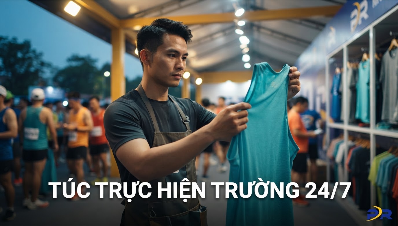Đội Ngũ Kỹ Thuật Viên May Mặc PR Sport Túc Trực 24/24 Tại Hiện Trường Suốt Tuần Lễ Sự Kiện