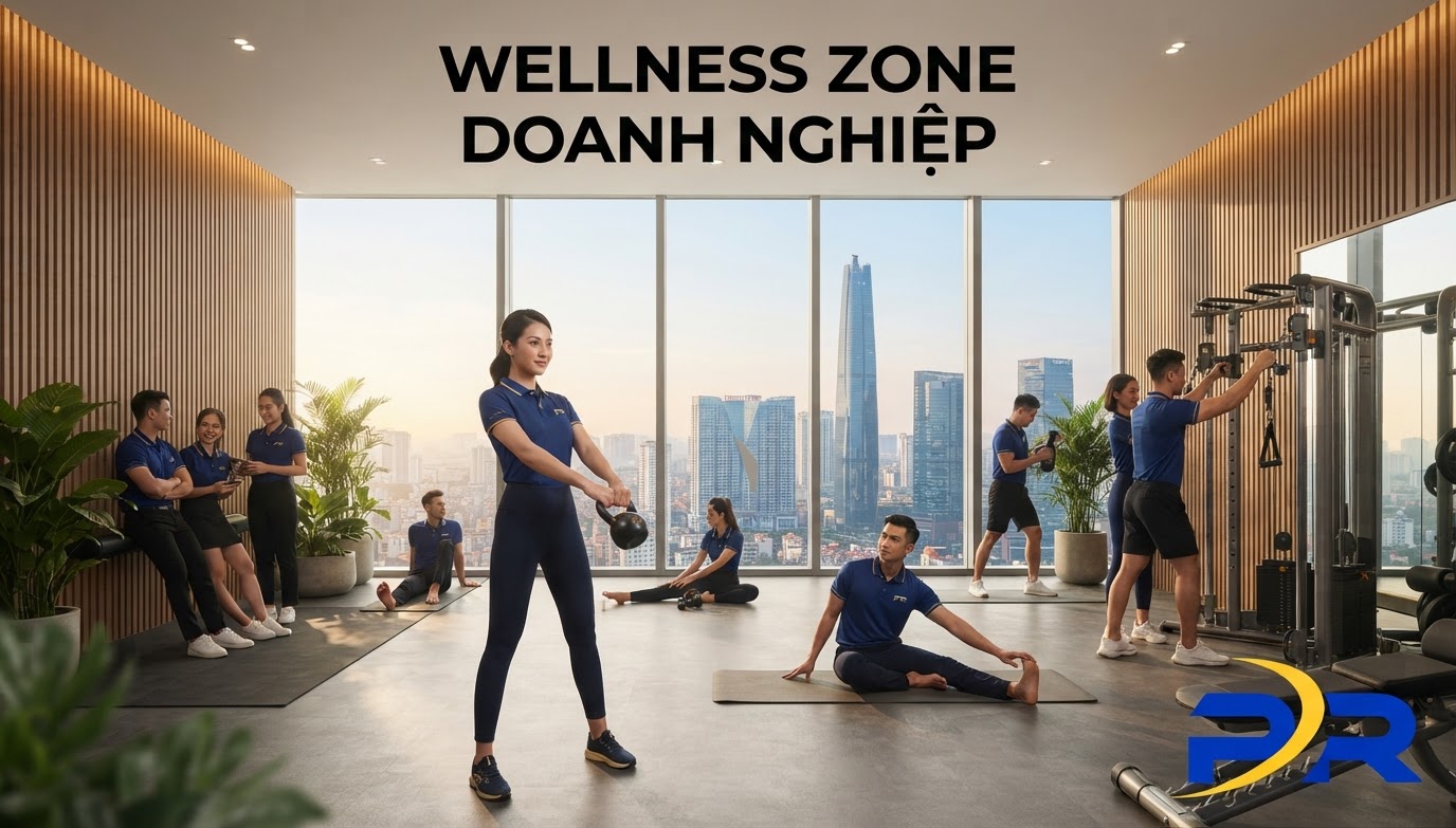 Xây Dựng Phòng Tập Thể Dục Mini (Wellness Zone) Tại Trụ Sở: Chiến Lược Nâng Tầm Văn Hóa Doanh Nghiệp Và Giải Pháp Trang Phục Vận Động Đồng Bộ Cùng PR SPORT