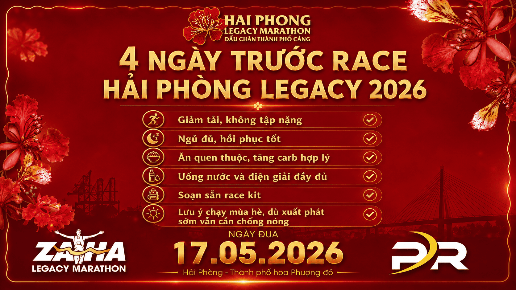 4 ngày trước race Hải Phòng Legacy Marathon 2026: VĐV cần chuẩn bị gì?