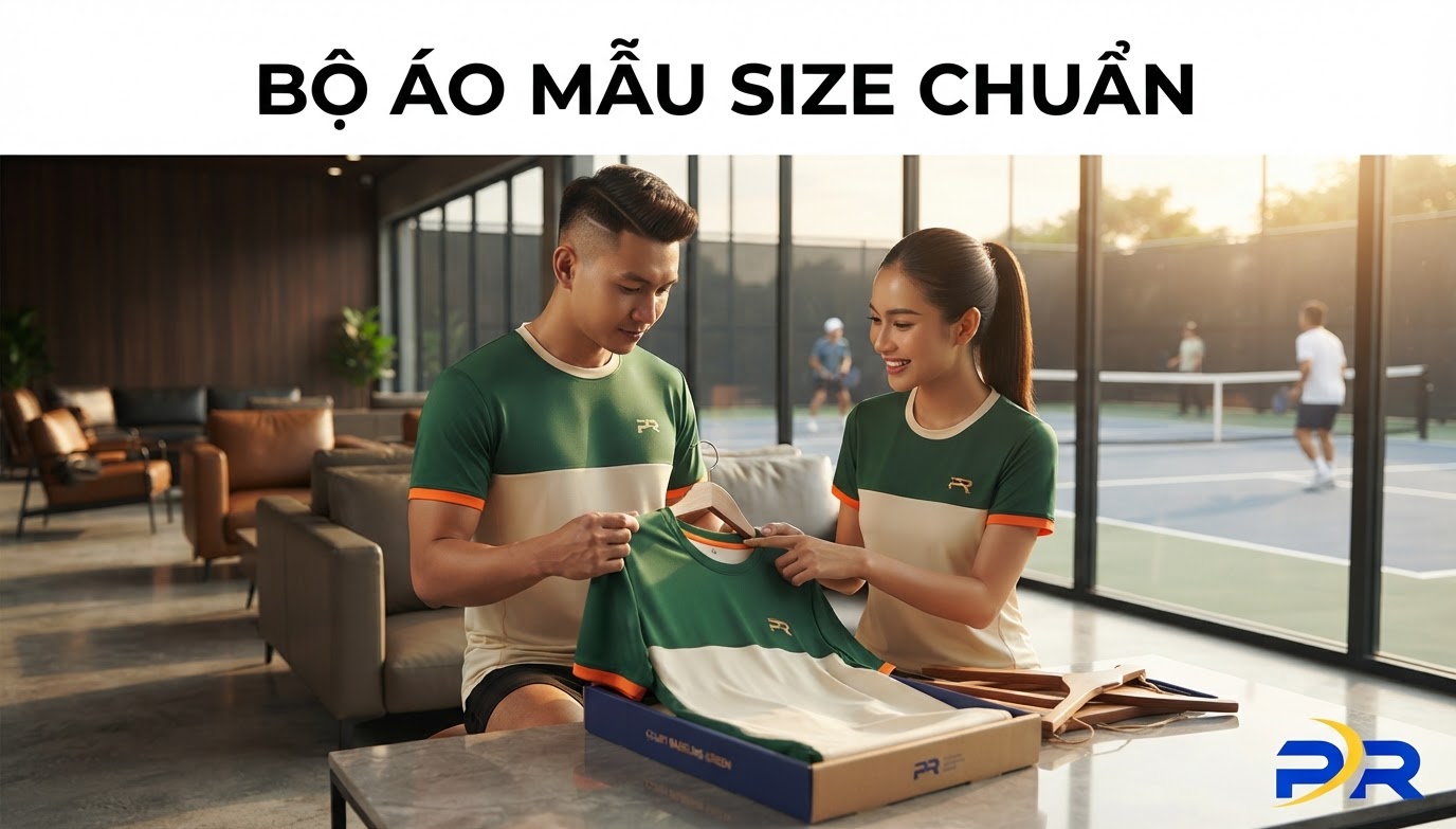 Giải Pháp Bộ Áo Mẫu Size Vật Lý Cho CLB Pickleball: Quy Chuẩn Đo Đạc Form Dáng Động Lực Học Cao Cấp
