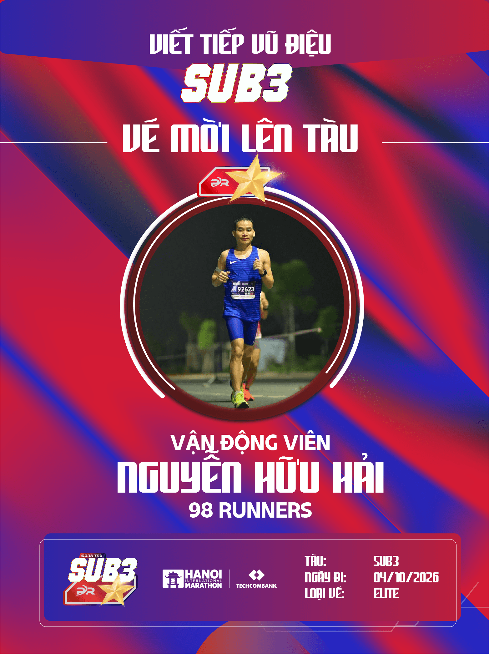 NGUYỄN HỮU HẢI – KHÁT VỌNG CHINH PHỤC VÀ TẤM VÉ LÊN ĐOÀN TÀU SUB 3 MÙA THU 2026