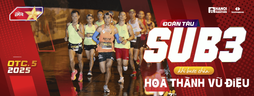 .  🚂 Đoàn Tàu Sub 3 – Khi bước chân hóa thành vũ điệu tại Techcombank Hanoi International Marathon 2025
