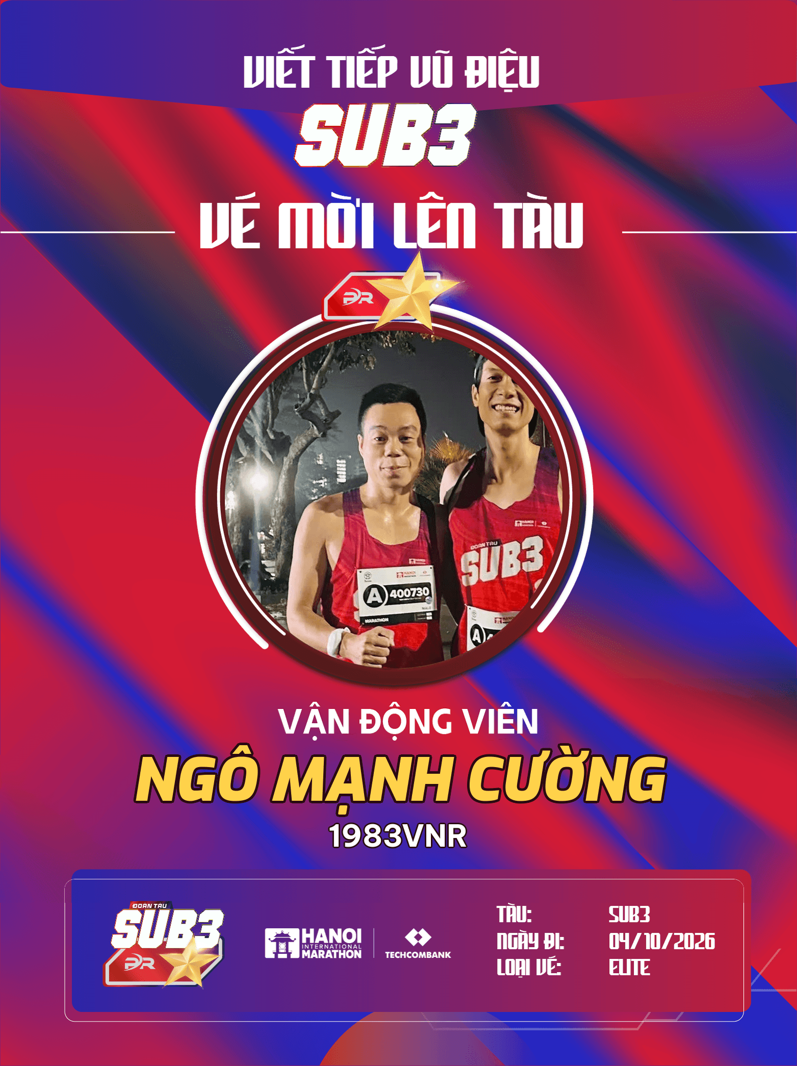 Ngô Mạnh Cường (1983VNR): Hành Trình Thắng Vượt Giới Hạn Đến Tấm Vé Danh Dự Đoàn Tàu SUB 3