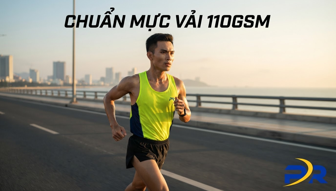 Chất Liệu Vải Siêu Nhẹ 110gsm: Chuẩn Mực Vàng Cho Áo Thi Đấu Cự Ly Full Marathon 42.195km