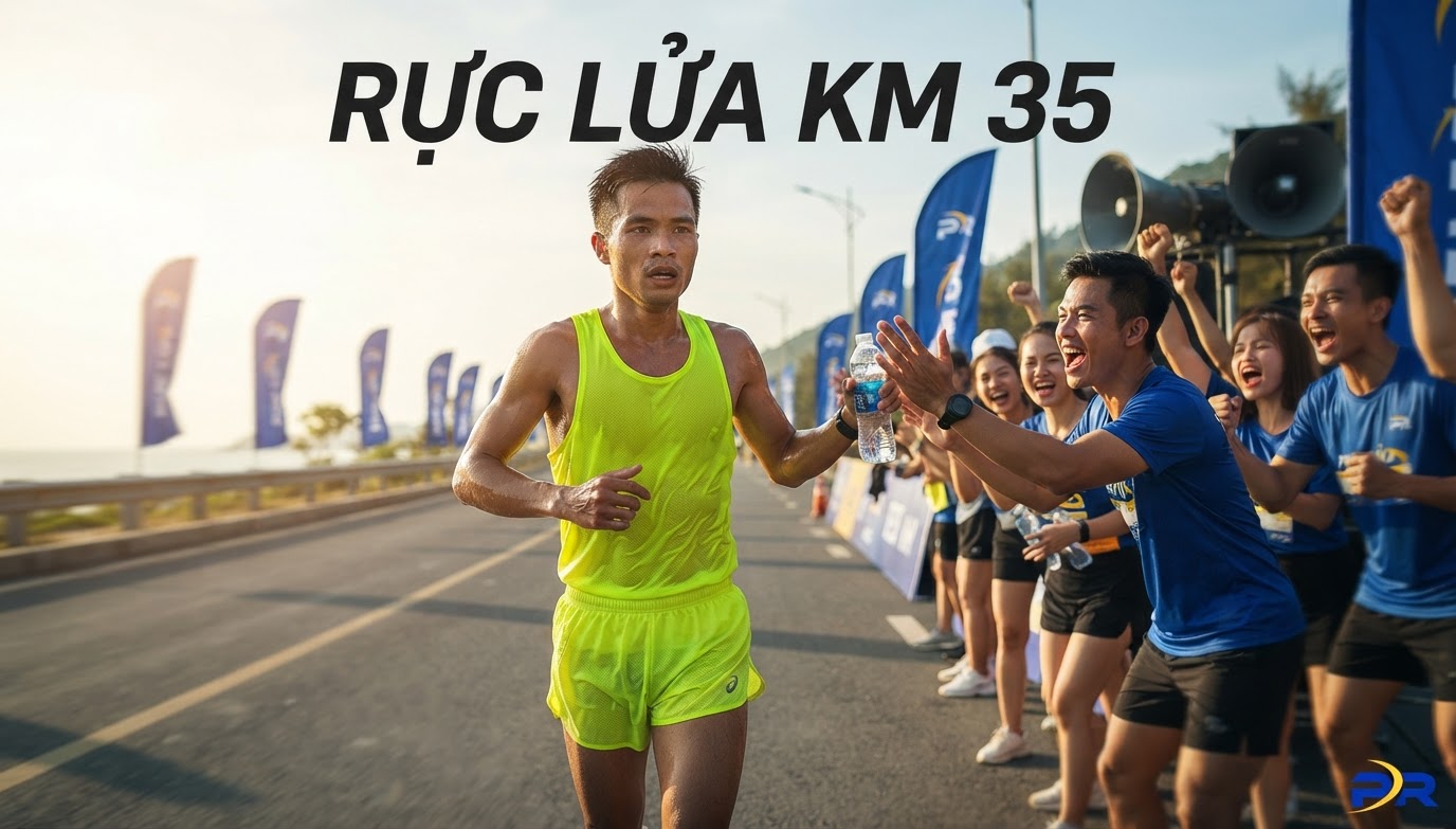 Trạm Tiếp Năng Lượng & Cổ Vũ Rực Lửa Của PR SPORT Tại Km 35 Định Mệnh: Điểm Tựa Vượt Bức Tường Marathon