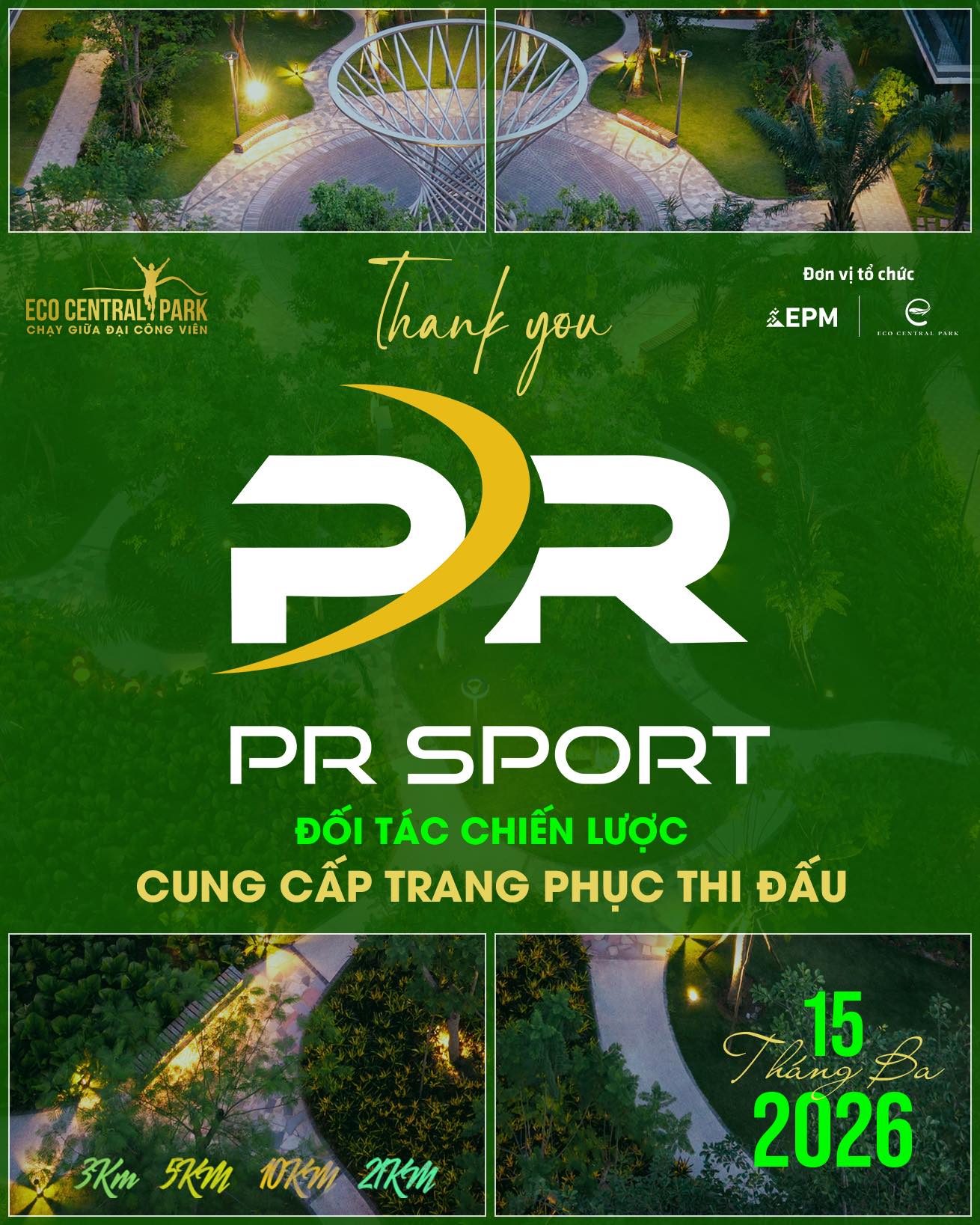 PR SPORT TRỞ THÀNH ĐỐI TÁC CHIẾN LƯỢC CỦA ECO CENTRAL PARK MARATHON 2026