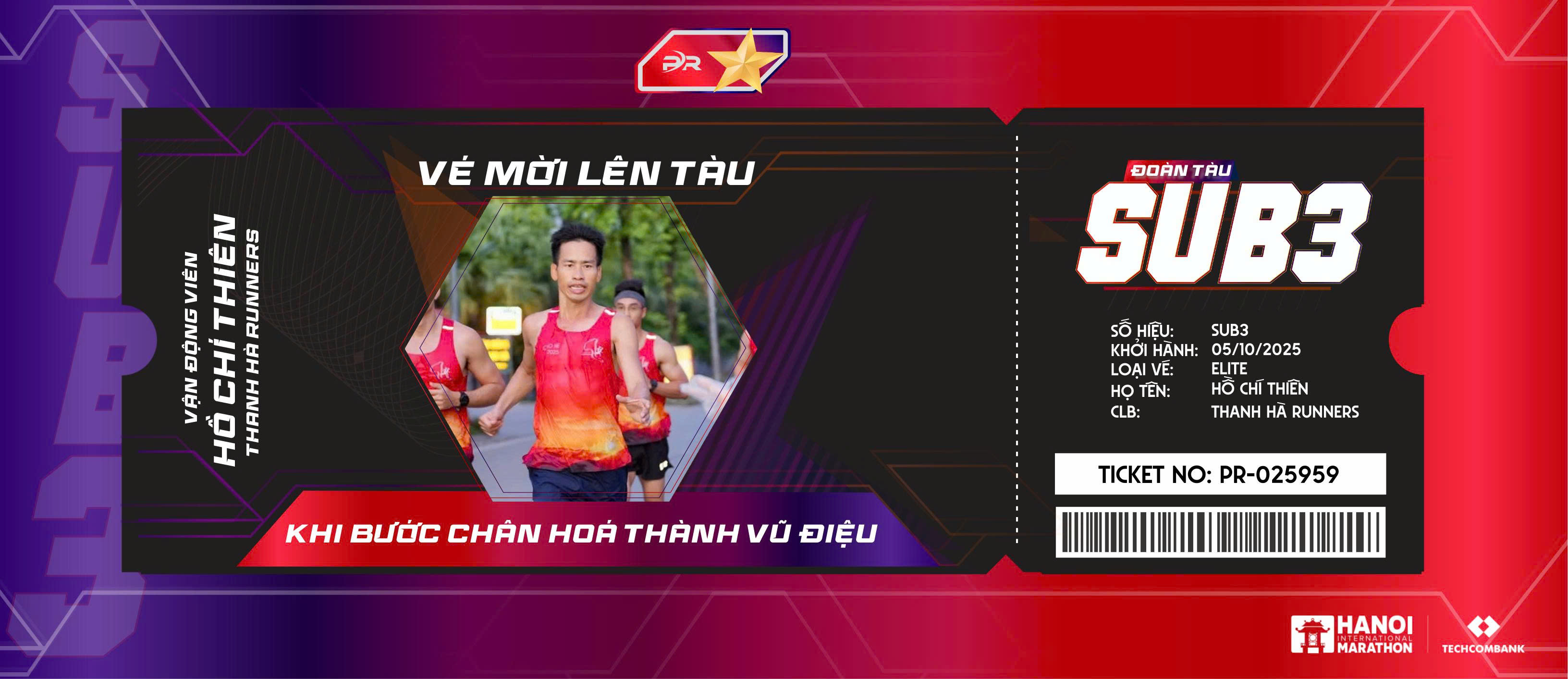 Pacer Đoàn Tàu Sub 3 – Hồ Chí Thiên: Người giữ nhịp tại Giải Marathon Quốc Tế Hà Nội Techcombank