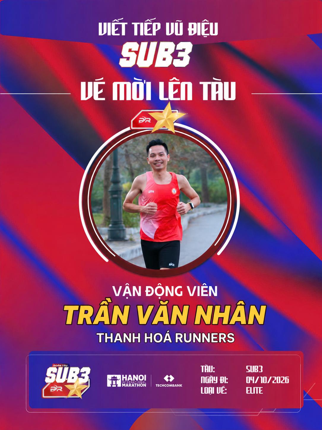 Trần Văn Nhân – Chiến Binh Thép Thanh Hoá Runners Và Hành Trình Kỷ Luật Trên Đoàn Tàu Sub 3 2026
