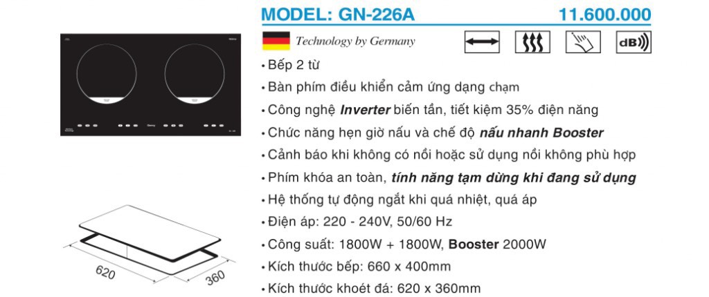 BẾP TỪ ĐÔI GENNY