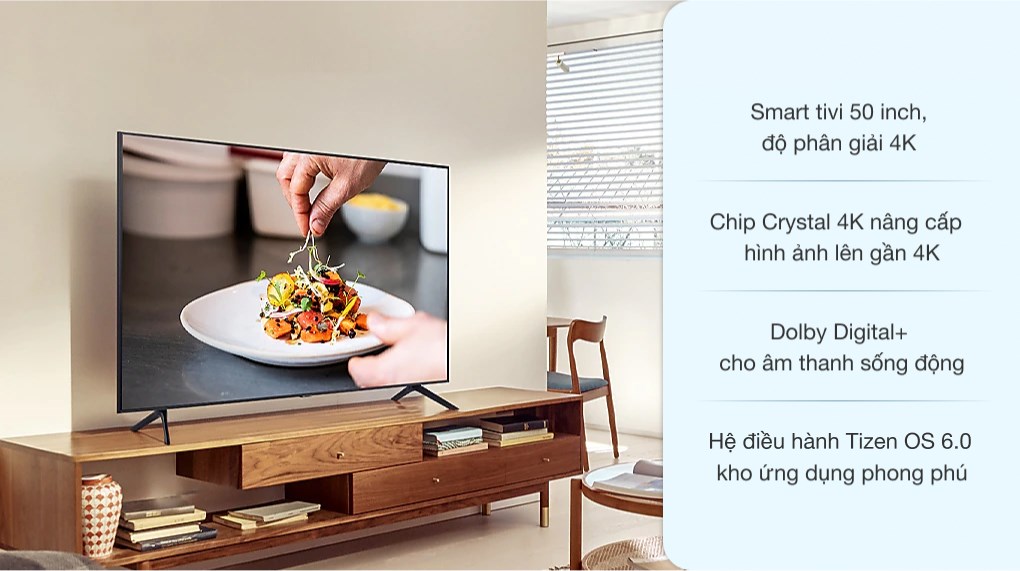 Smart Tivi Samsung 4K 50 inch UA50AU7700K