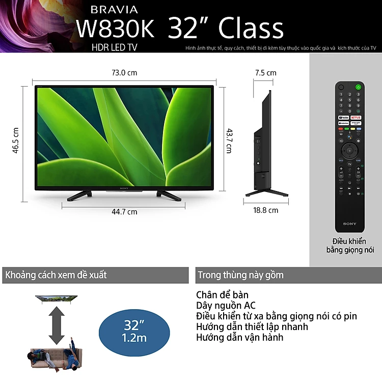 Google Tivi Sony 2K 32 inch KD-32W830K