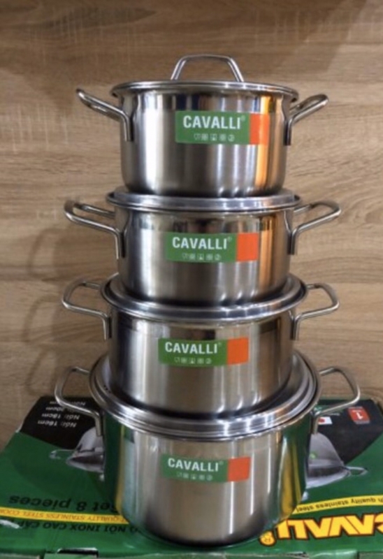 Bộ 4 nồi inox 3 đáy Cavalli