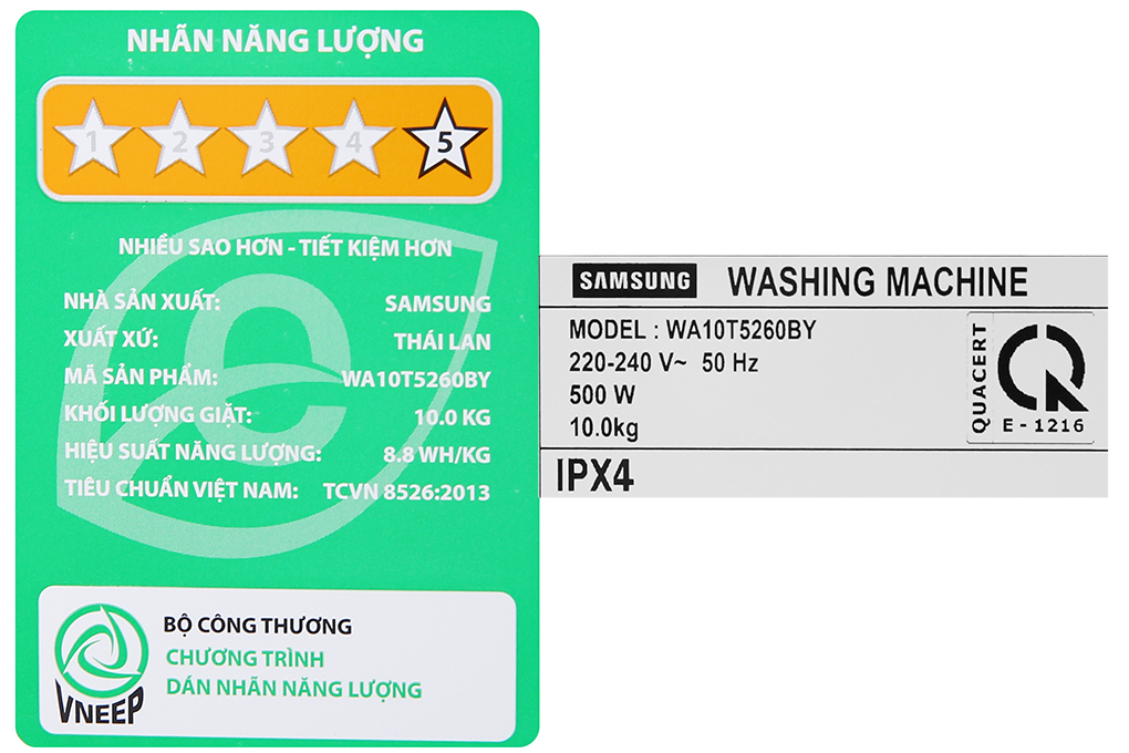 Máy giặt Samsung Inverter 10Kg Cửa Trên WA10T5260BY/SV