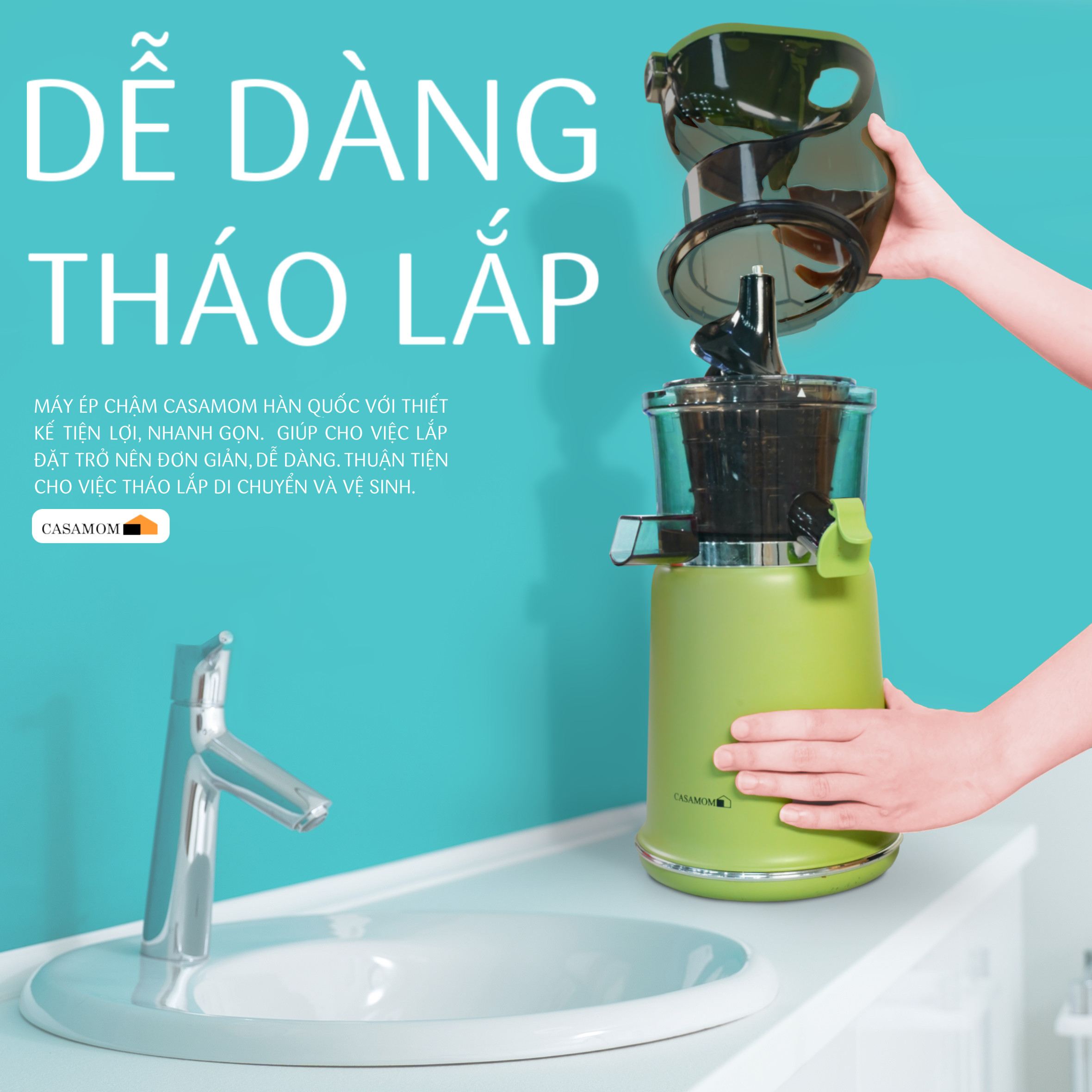 Cách xử lý máy ép chậm Casamom Hàn Quốc khi bị kẹt dễ dàng, không làm hại máy