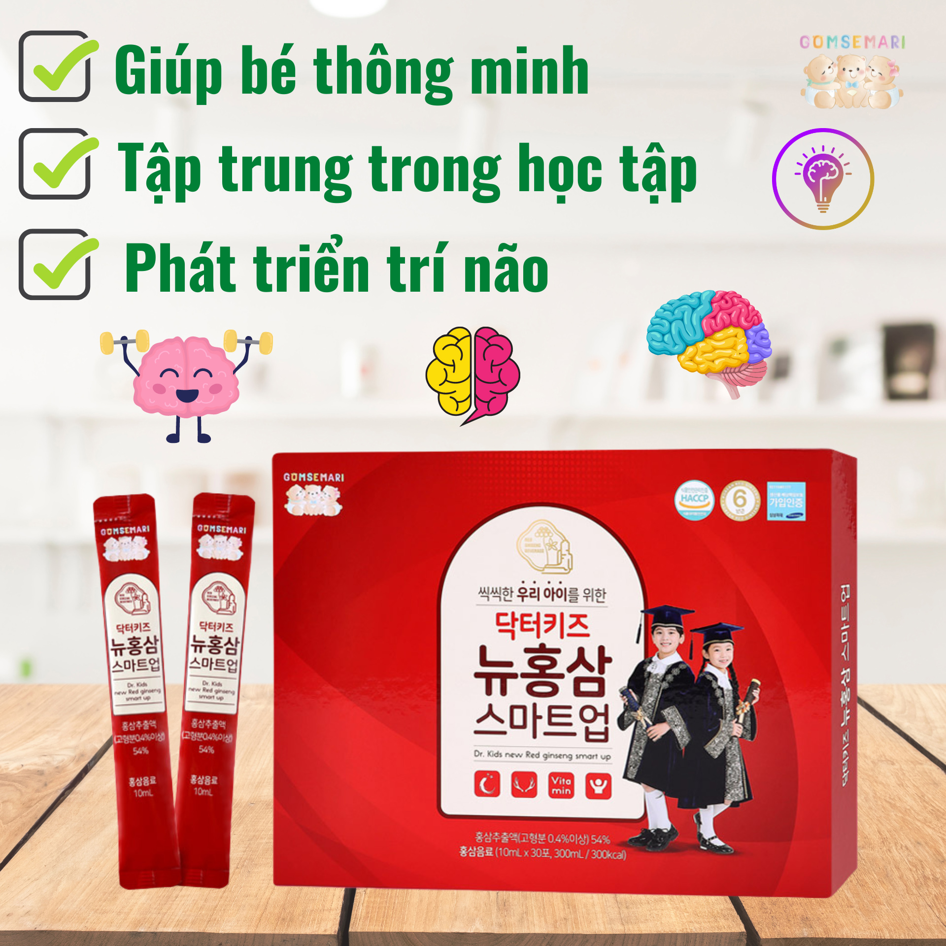 Hồng sâm Gomsemari Ba Con Gấu Hàn Quốc giúp bé thông minh hơn