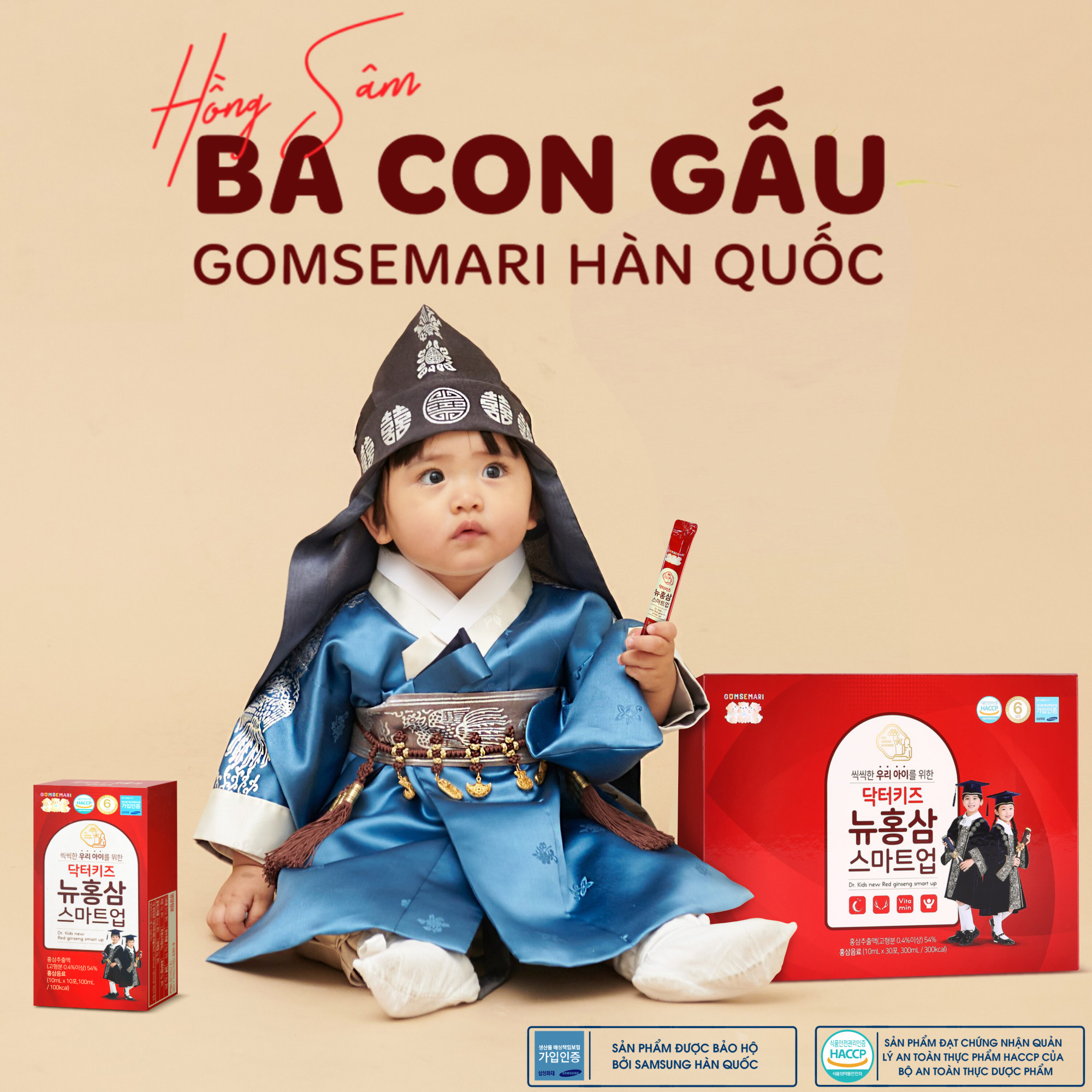 Hướng dẫn sử dụng hồng sâm Gomsemari Ba Con Gấu Hàn Quốc