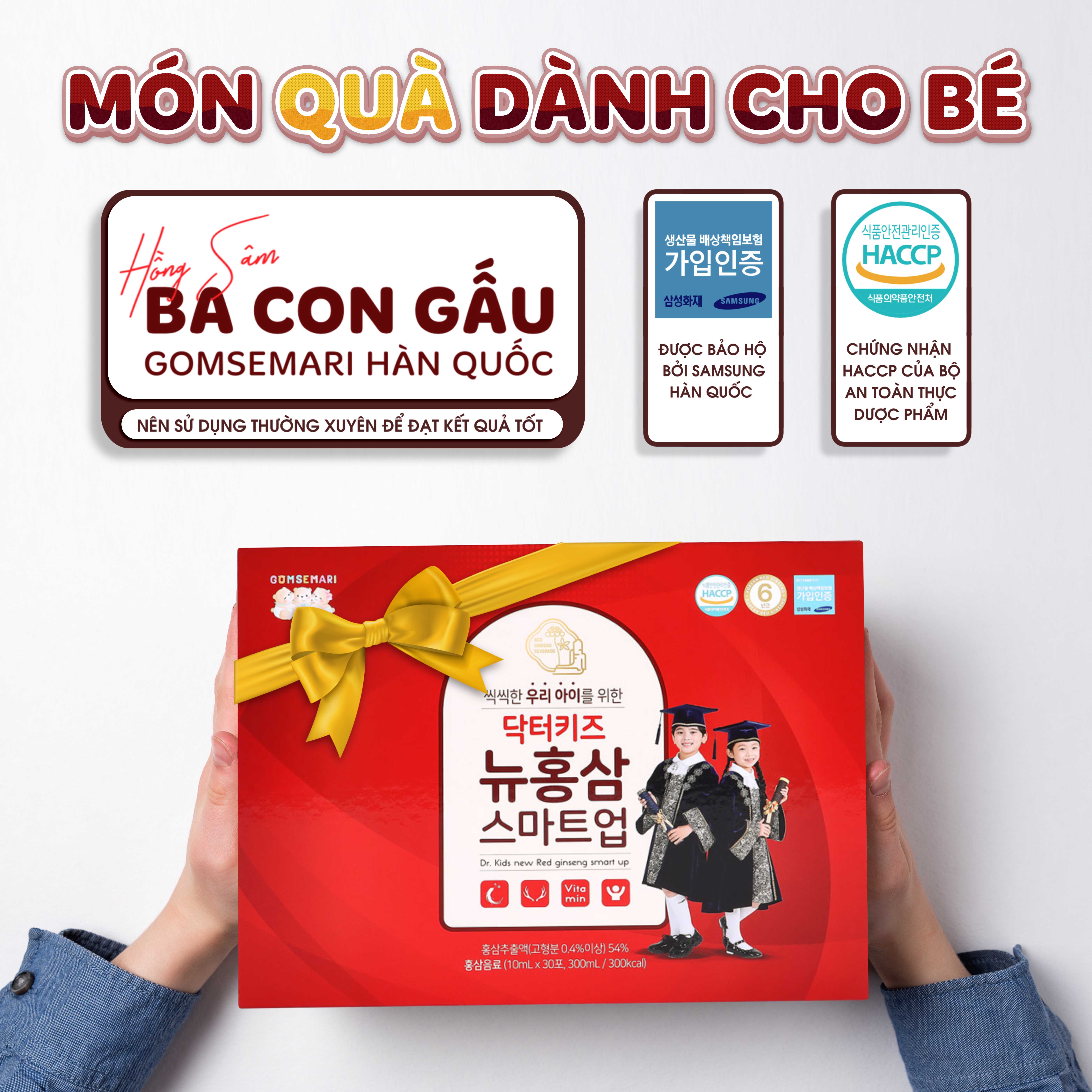 Nước hồng sâm Ba Con Gấu Hàn Quốc món quà sức khỏe dành cho bé