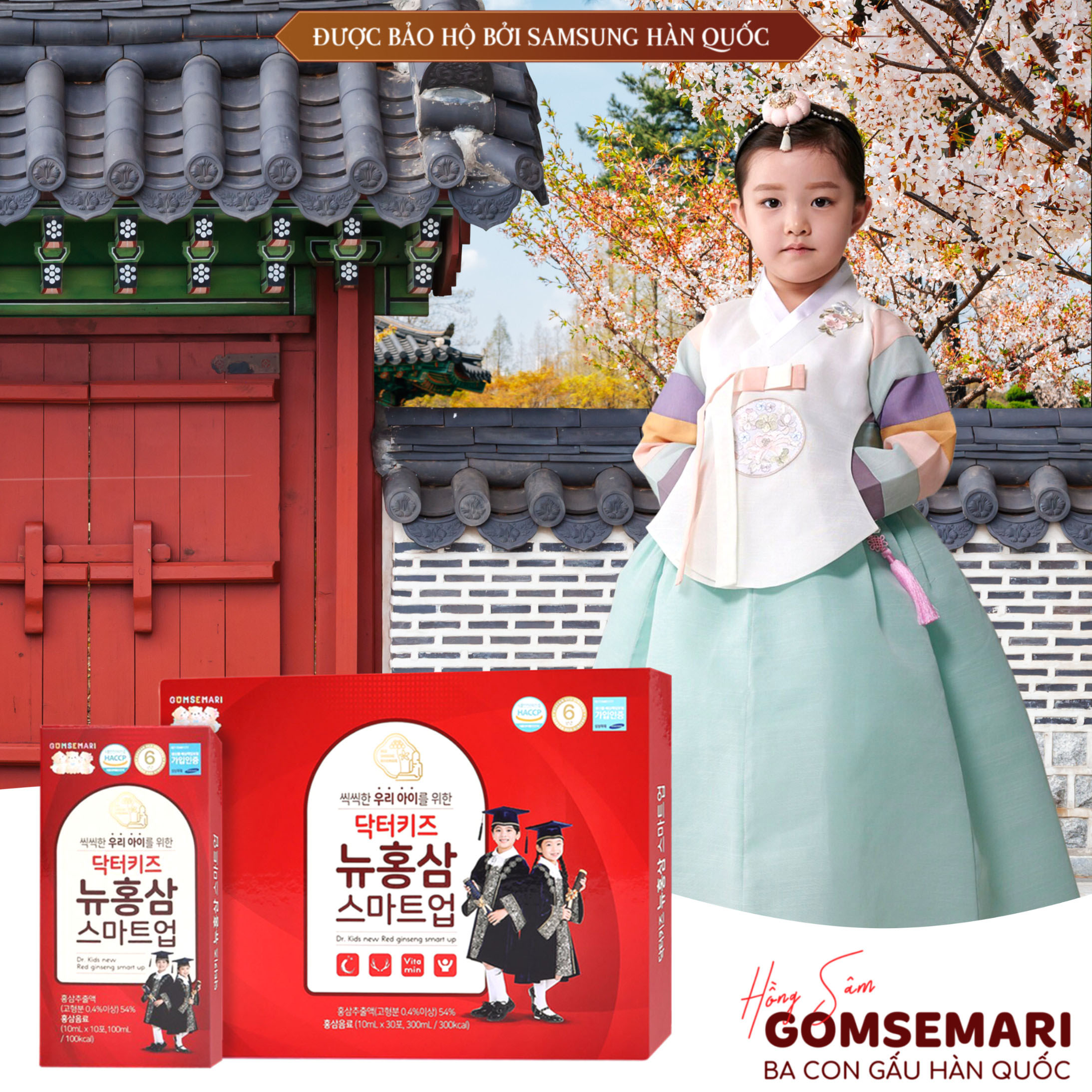 Nước hồng sâm Ba Con Gấu Hàn Quốc giải pháp chống còi xương ở trẻ nhỏ