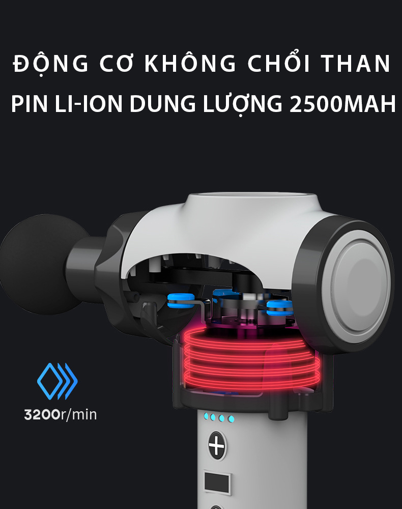 Booster E - 9 Mức Độ - 6 Đầu Massage- Máy Massage Thư Giãn Cơ Bắp