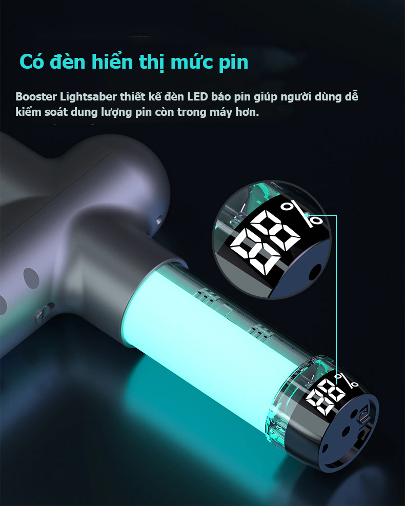 MÁY MASSAGE BOOSTER LIGHSABER AI INSIDE - 6 ĐẦU MASSAGE - Công Suất 126W