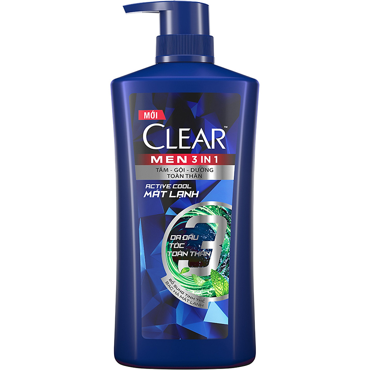 Clear dầu gội nam 3in1 mát lạnh 630g